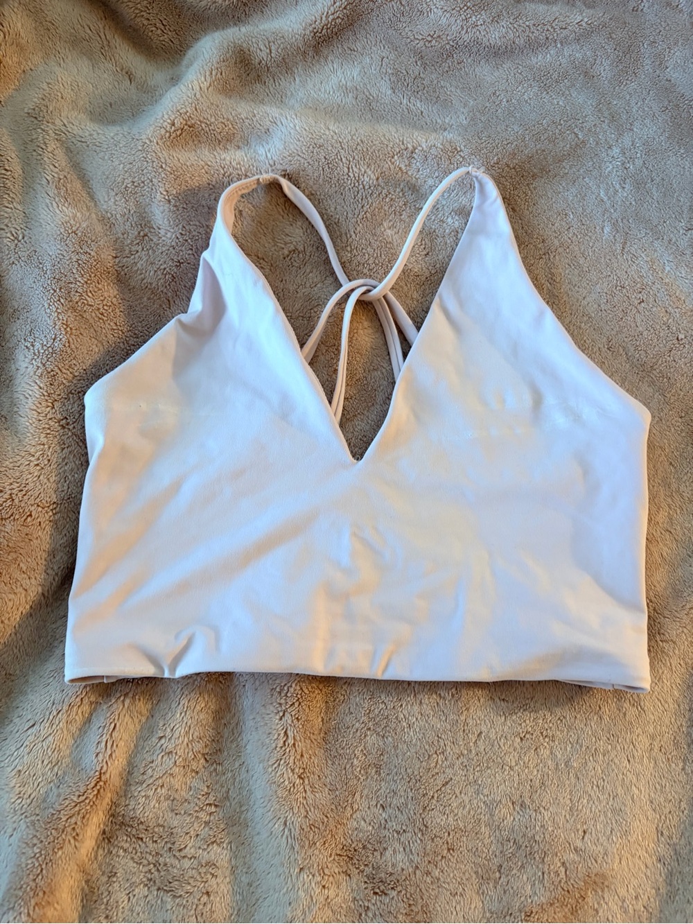 H&M MOVE Baby Pink Strappy V-Neck Bralette Sport Top w/ Built in Bra